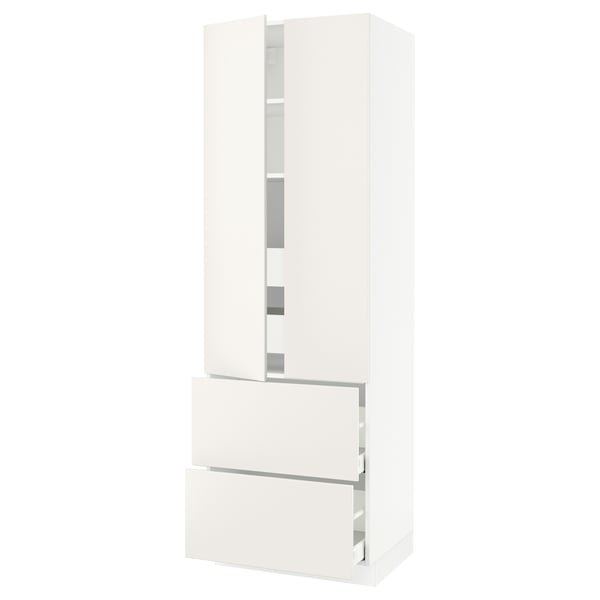 White SEKTION kitchen cabinet with smooth design and adjustable shelves.