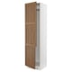 SEKTION kitchen cabinet, white & wood, tall & slim, two doors, adjustable shelves.