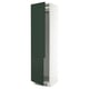 Modern white kitchen cabinet with 3 green doors & vented base