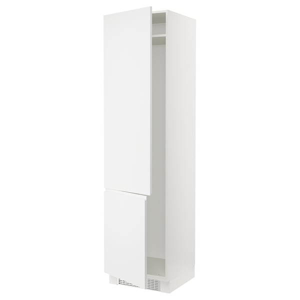 White modern storage cabinet, minimalist design, slim vertical shape, adjustable shelves, sleek white finish.