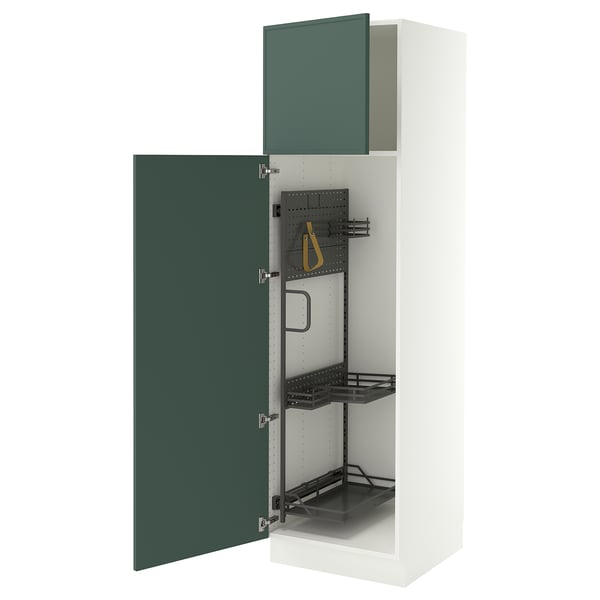 SEKTION High cabinet/pull-out int fittings, white/Aspudden dark gray-green, 24x24x80 "