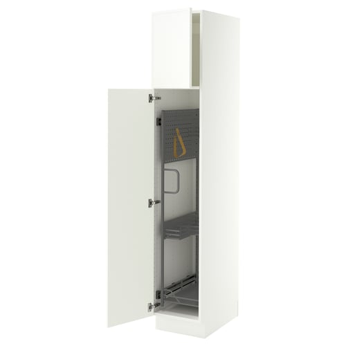 SEKTION High cabinet/pull-out int fittings, white/Aspudden matte white, 15x24x80 "