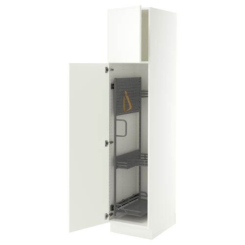 SEKTION High cabinet/pull-out int fittings, white/Aspudden matte white, 18x24x80 "