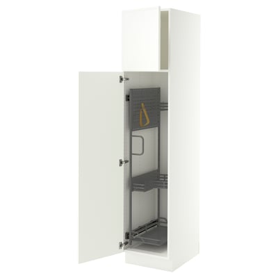 SEKTION High cabinet/pull-out int fittings, white/Aspudden matte white, 18x24x80 "