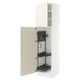 Ikea SEKTION off-white kitchen cabinet with adjustable shelves and pegboard.
