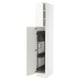 A white SEKTION kitchen cabinet with high-gloss, modern design, featuring adjustable shelves and a soft-close door.