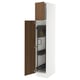 White SEKTION kitchen cabinet with walnut door and adjustable shelves.