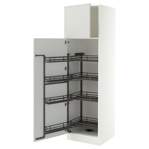 SEKTION High cabinet with pull-out pantry, white/Aspudden light gray, 24x24x80 "
