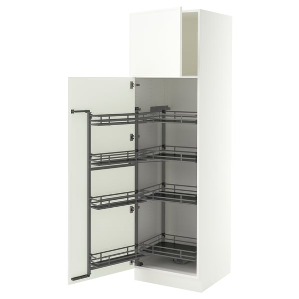 SEKTION High cabinet with pull-out pantry, white/Aspudden matte white, 24x24x80 "