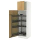White SEKTION pull-out cabinet with oak doors, easy-access racks, modern design.