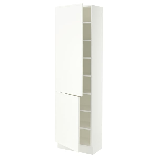 SEKTION High cabinet with shelves/2 doors, white/Aspudden matte white, 24x15x80 "