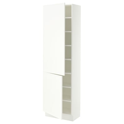 SEKTION High cabinet with shelves/2 doors, white/Aspudden matte white, 24x15x80 "