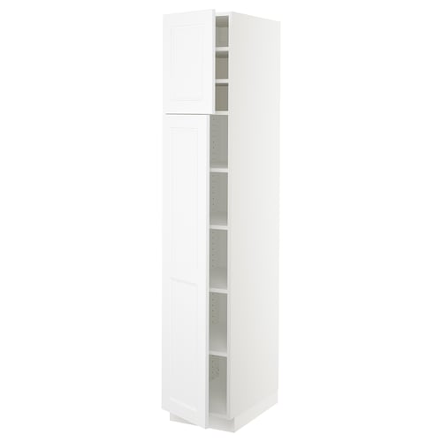 SEKTION High cabinet with shelves/2 doors, white/Axstad matte white, 15x24x80 "