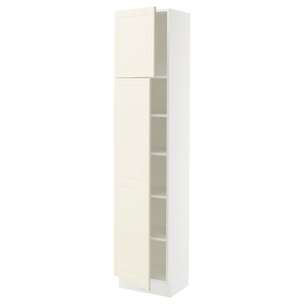 Off-white SEKTION kitchen cabinet with 2 doors and adjustable shelves