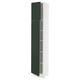 White SEKTION cabinet with green doors, 2 shelves.