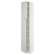 White lerhyttan cabinet, SEKTION kitchen system with adjustable shelves and bevelled edges.