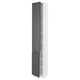 SEKTION kitchen cabinet, dark grey, modern, tall, white and grey, sleek design.