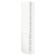 A white SEKTION tall kitchen cabinet with two doors and adjustable shelves. Its sleek and modern, made of particleboard and foil.