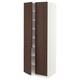 Ikea SEKTION white kitchen cabinet with dark brown sinarp wood doors.