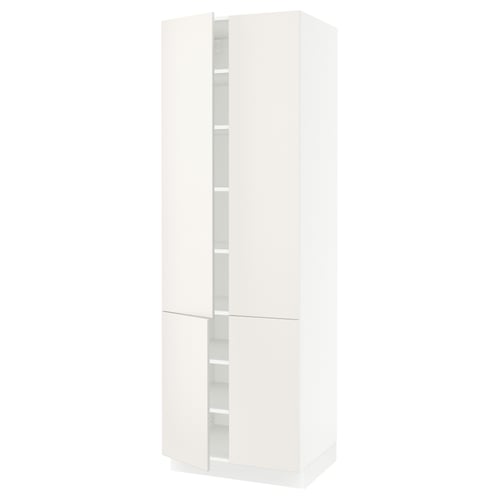 SEKTION white kitchen cabinet, sleek design, glossy finish, adjustable shelves, hinged doors.