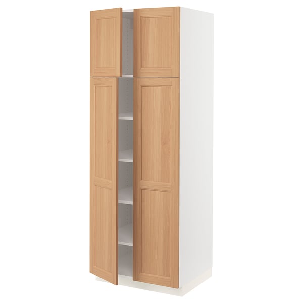 Light oak ikea SEKTION kitchen cabinet with adjustable shelves.
