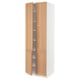 SEKTION kitchen cabinet in oak with two open doors, white frame, adjustable shelves.