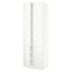 Modern white kitchen cabinet, rectangular shape, sleek design with integrated handles.