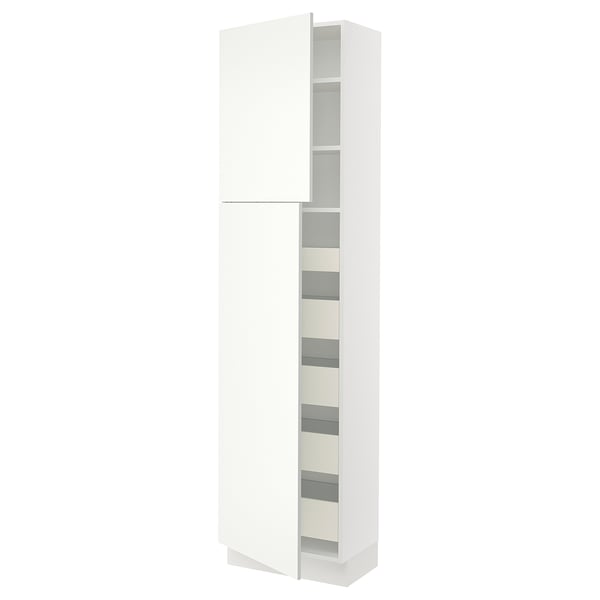 This image shows an ikea SEKTION kitchen cabinet in white with multiple shelves and drawers.