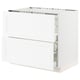 SEKTION kitchen cabinet in white with open drawers, modern design.