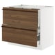 SEKTION kitchen unit, dark brown wood, white base, two drawers.