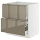SEKTION kitchen cabinet, high gloss dark grey-brown, steel and wood, rectangular, modern design.