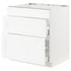 A white SEKTION kitchen cabinet with a sleek, modern design, featuring two drawers and a door.