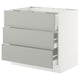 Ikea SEKTION white kitchen cabinet, light grey drawers, rectangular shape, modern clean design.