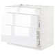 SEKTION high gloss white kitchen cabinet with smooth drawers.
