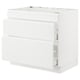SEKTION kitchen cabinet in white with sleek, minimalist design. Three drawers, smooth running with dampers.