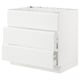 SEKTION modern white kitchen unit. Sleek, 3-drawer base cabinet.