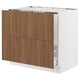 SEKTION kitchen cabinet, white & walnut, two drawers, rectangular shape, modern design.