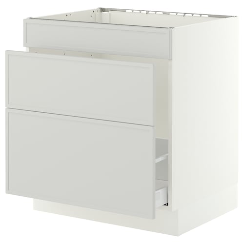 SEKTION / MAXIMERA Base cab f sink/waste sort/3 fronts, white/Aspudden light gray, 30x24x30 "