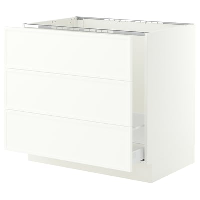 SEKTION / MAXIMERA Base cab f sink/waste sort/3 fronts, white/Aspudden matte white, 36x24x30 "