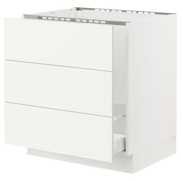SEKTION white cabinet with smooth drawers, modern kitchen unit.