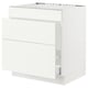 SEKTION white kitchen cabinet, modern design, glossy finish, square shape, with drawers.