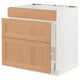 White SEKTION kitchen cabinet with oak drawers, minimalist design.