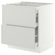 SEKTION / MAXIMERA Base cab with 2 fronts/3 drawers, white/Aspudden light gray, 30x24x30 "