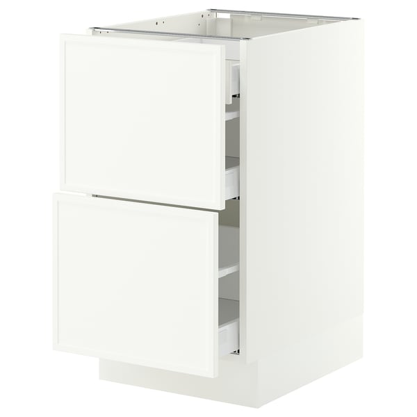 SEKTION / MAXIMERA Base cab with 2 fronts/3 drawers, white/Aspudden matte white, 18x24x30 "