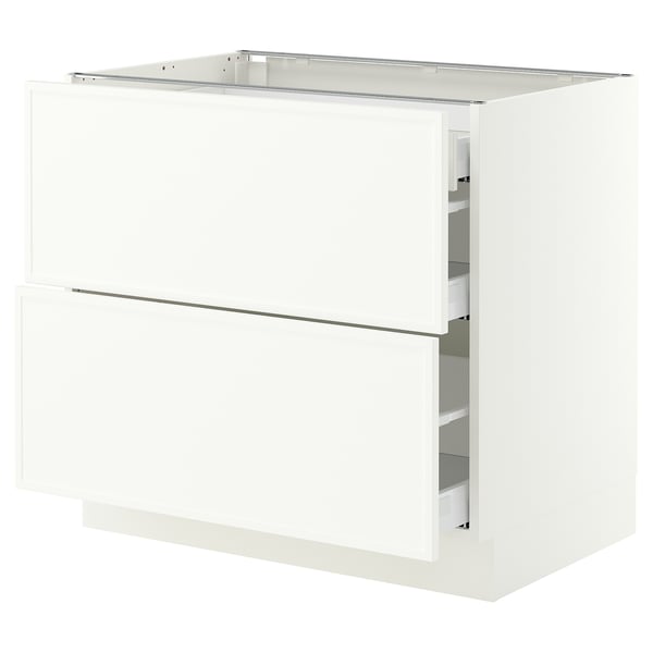 SEKTION / MAXIMERA Base cab with 2 fronts/3 drawers, white/Aspudden matte white, 36x24x30 "