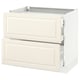 SEKTION kitchen cabinet in off-white with bevelled edges, two drawers, sturdy wood construction, full-extension drawers.