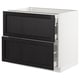 SEKTION kitchen cabinet, black & white, square, 2 drawers, modern traditional design.
