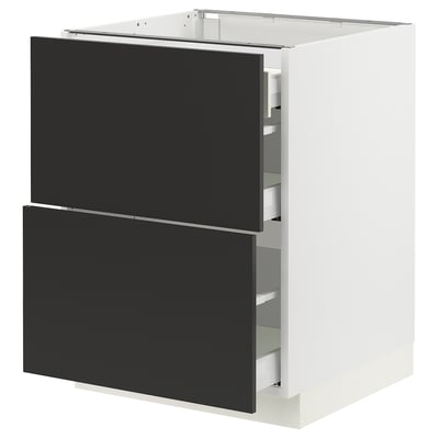 SEKTION kitchen unit in white and black, sleek modern design with drawer storage.