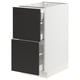 SEKTION kitchen cabinet in white with black nickebo fronts, sleek modern design, 2 drawers.