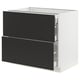 An ikea SEKTION kitchen cabinet with two black drawers. It a modern, sleek design with a sturdy frame.